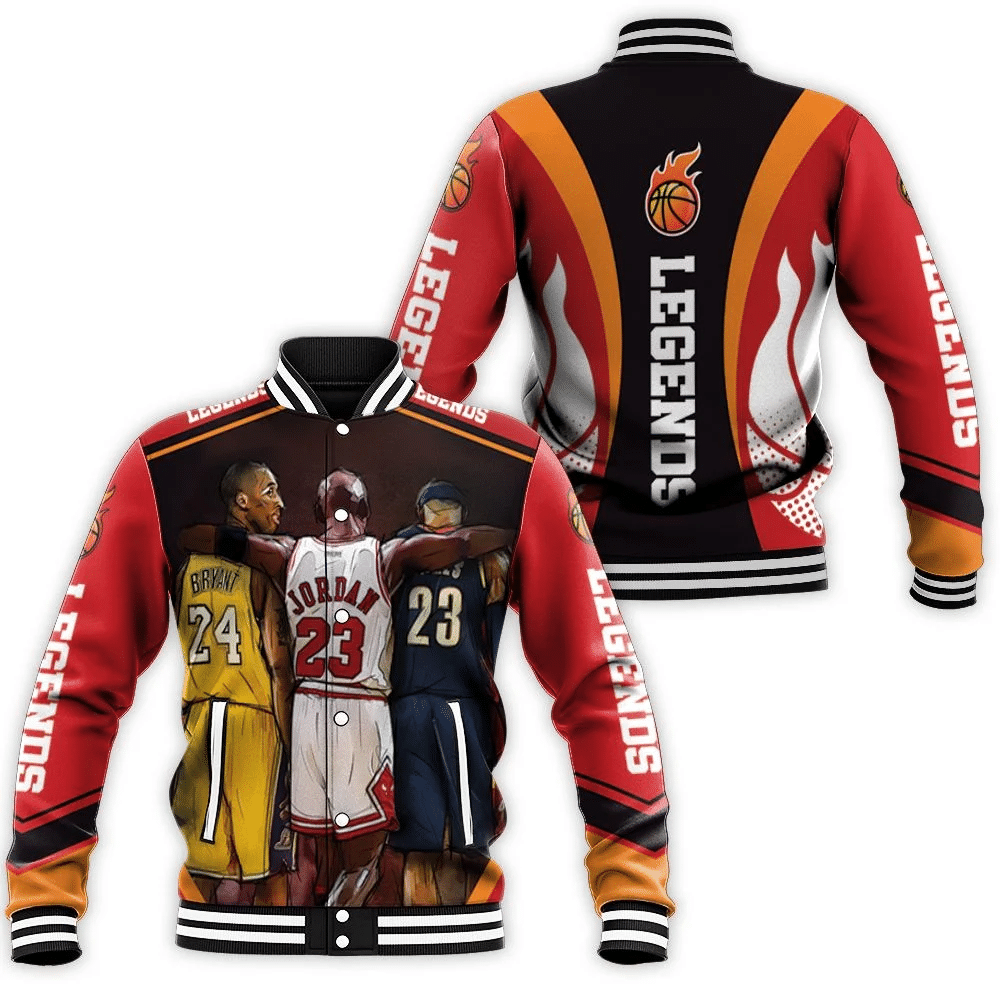 Nba Legend Michael Jordan Kobe Bryant King James Baseball Jacket for Men Women