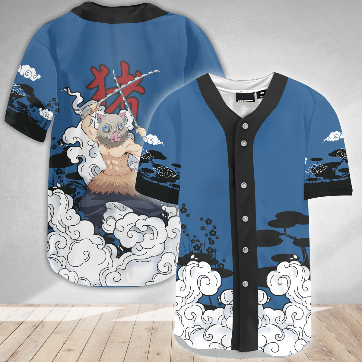 New Blue Hashibira Inosuke Baseball Jersey