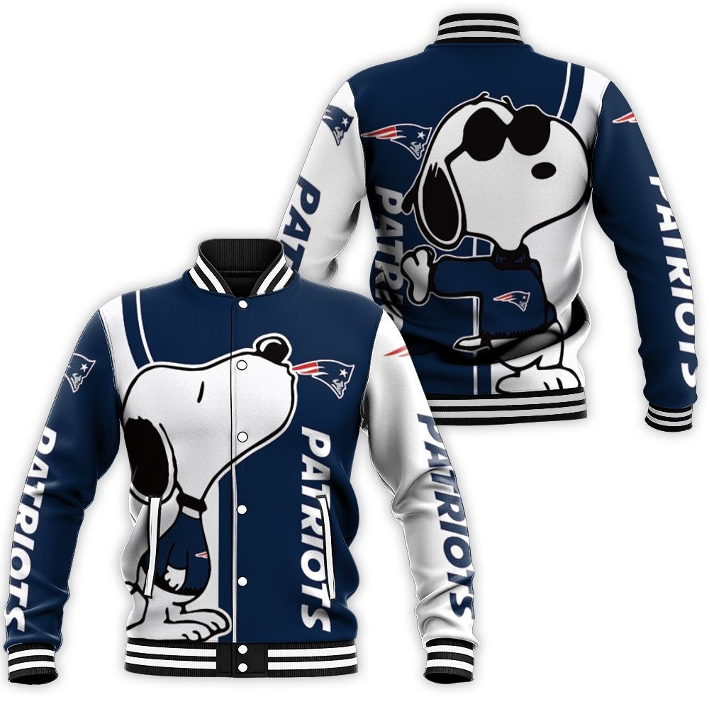 New England Patriots Snoopy Lover 3d Printed Baseball Jacket for Men Women