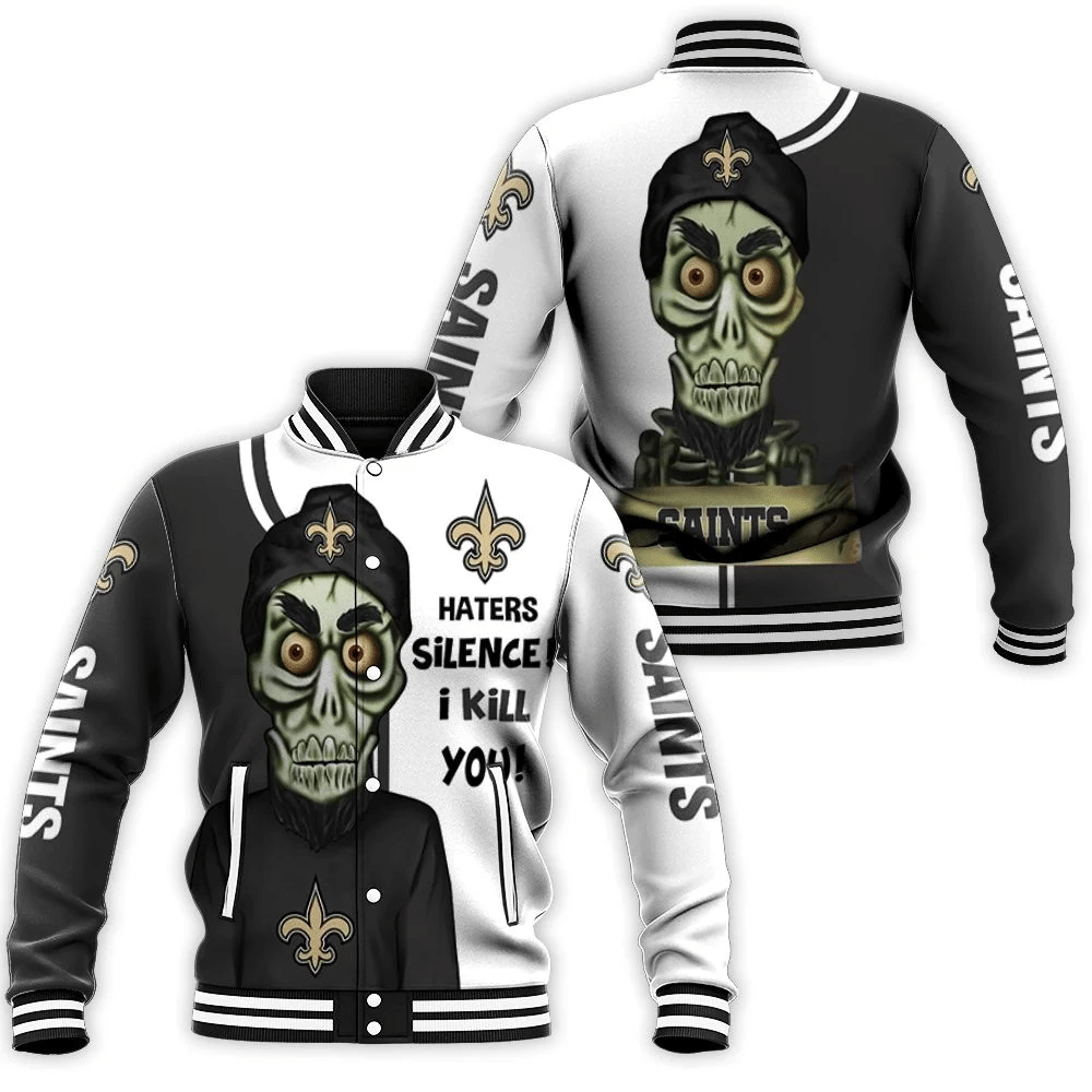 New Orleans Saints Haters I Kill You 3d Baseball Jacket for Men Women