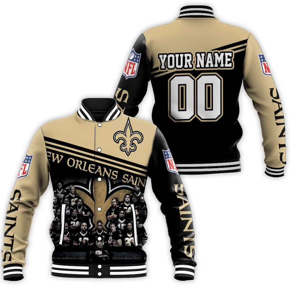 New Orleans Saints Nfc Champions Coach Players Personalized Baseball Jacket for Men Women