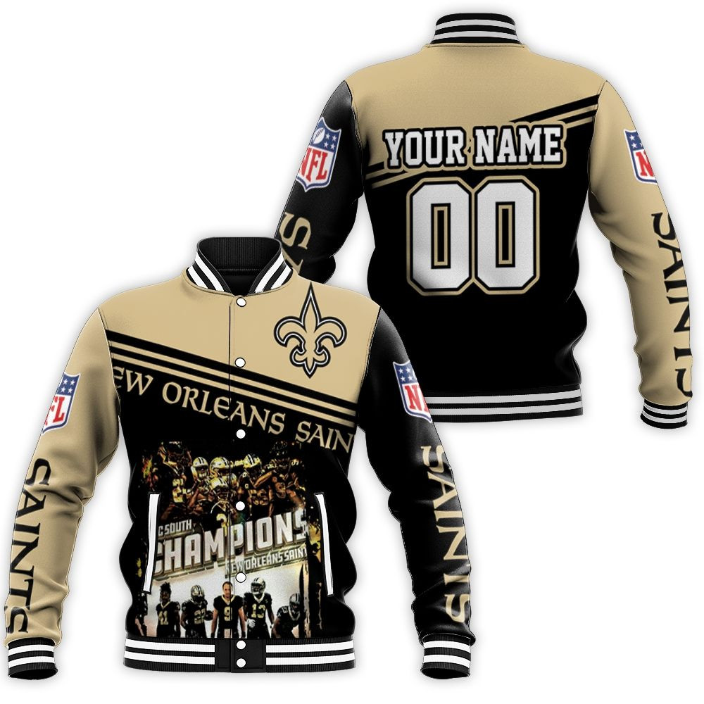 New Orleans Saints Nfc South Division Champions Personalized Baseball Jacket for Men Women