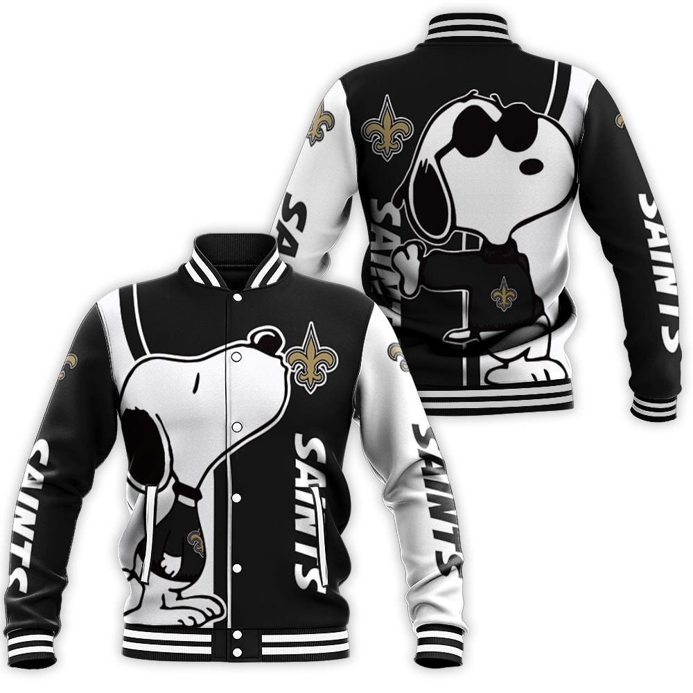 New Orleans Saints Snoopy Lover 3d Printed Baseball Jacket for Men Women