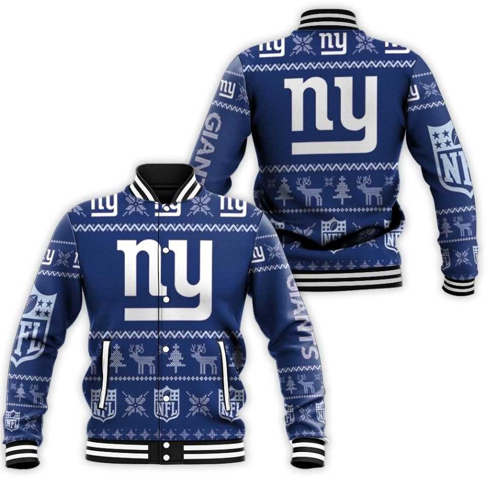 New York Giants Christmas 3d Baseball Jacket for Men Women