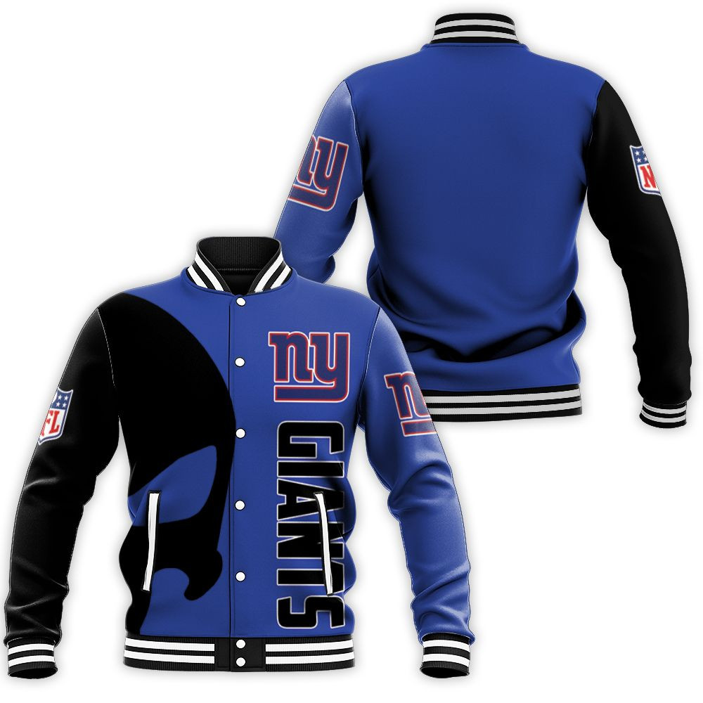 New York Giants Nfl Skull 3d Jersey Baseball Jacket for Men Women