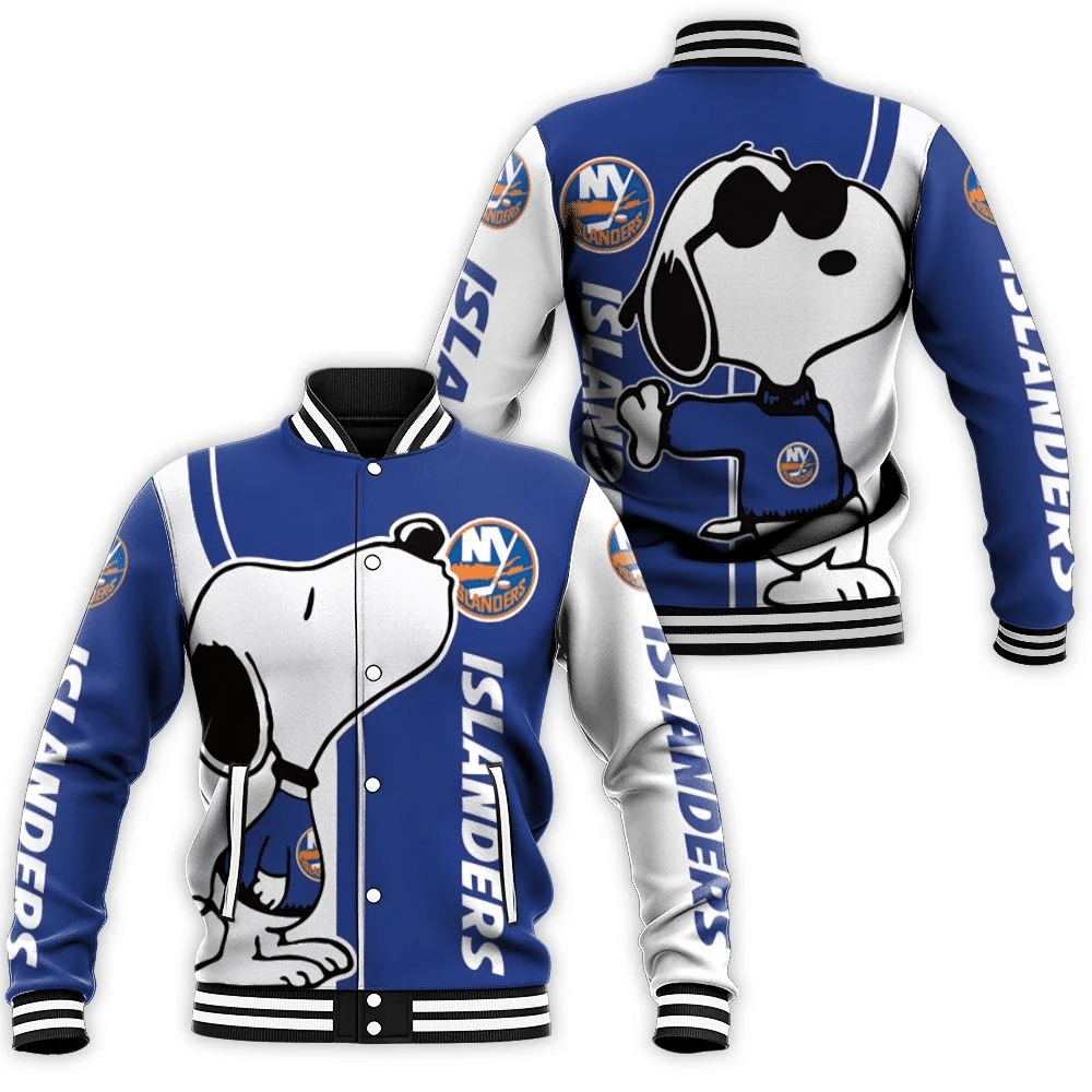 New York Islanders Snoopy Lover 3d Printed Baseball Jacket for Men Women