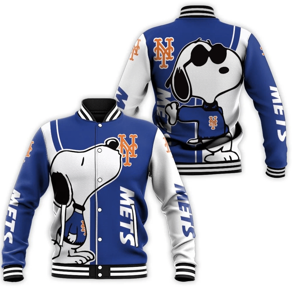 New York Mets Snoopy Lover 3d Printed Baseball Jacket for Men Women