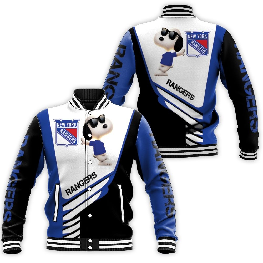 New York Rangers Snoopy For Fans 3d Baseball Jacket for Men Women