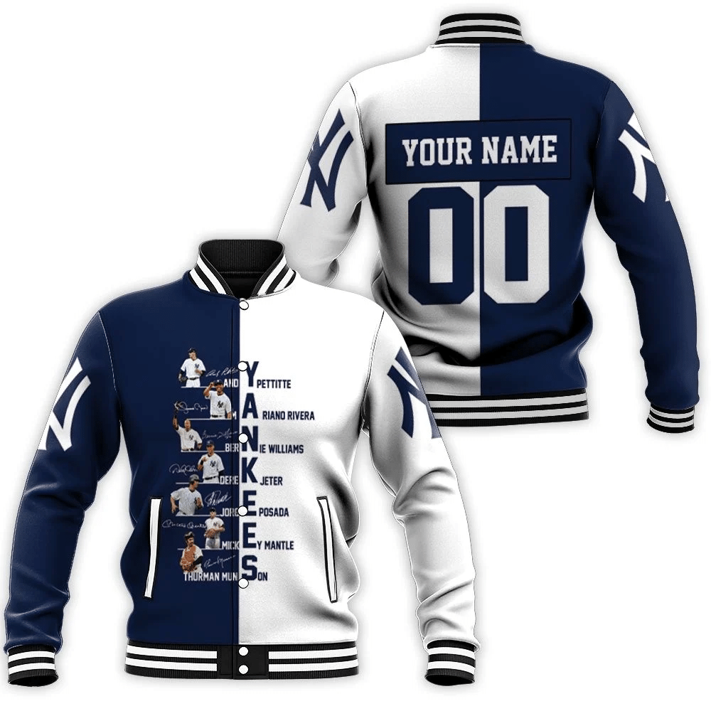 New York Yankees Team Member Signed 3d Personalized Baseball Jacket for Men Women