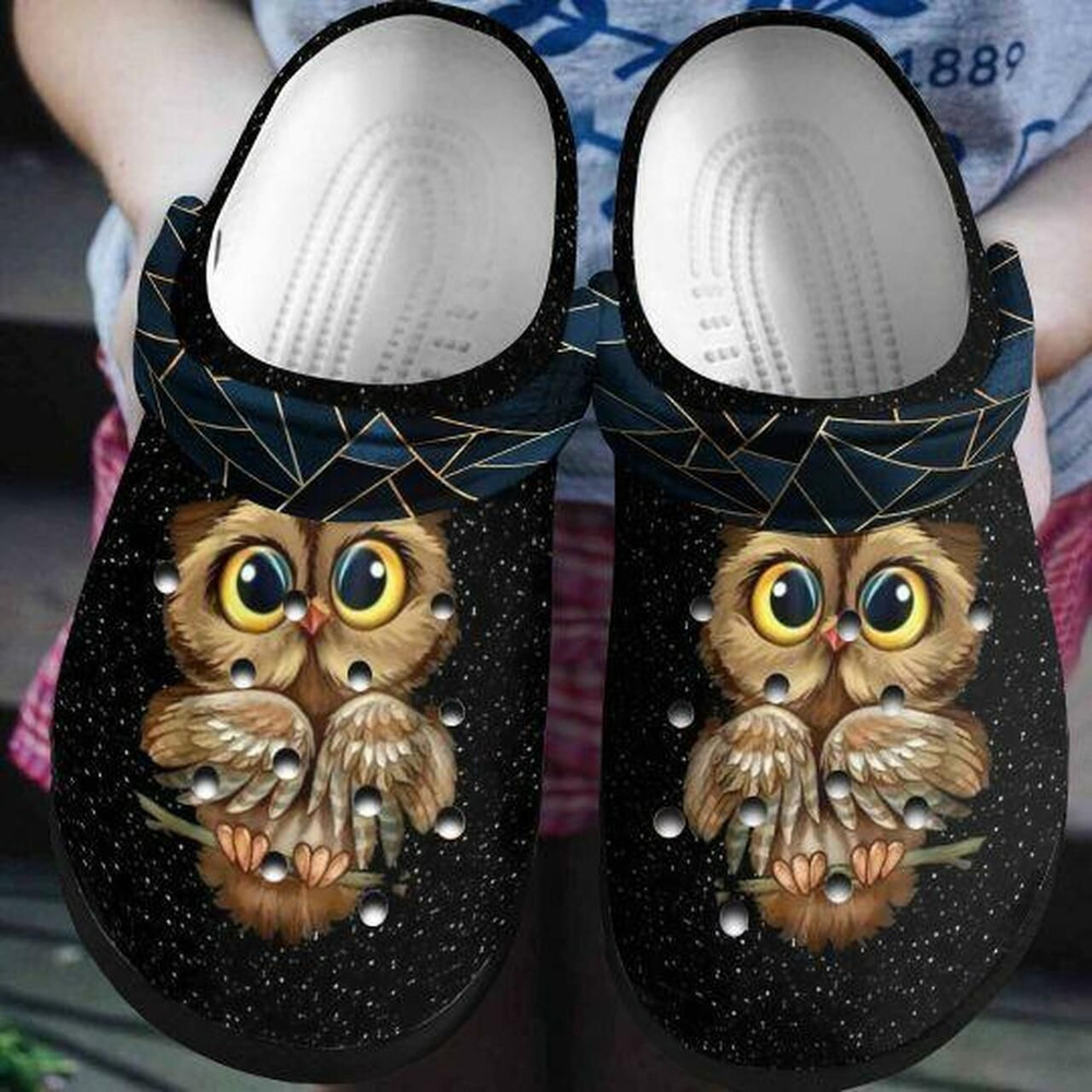 Night Owl Sky Night Personalized Flower Gift For Lover Rubber Crocs Clog Shoes Comfy Footwear