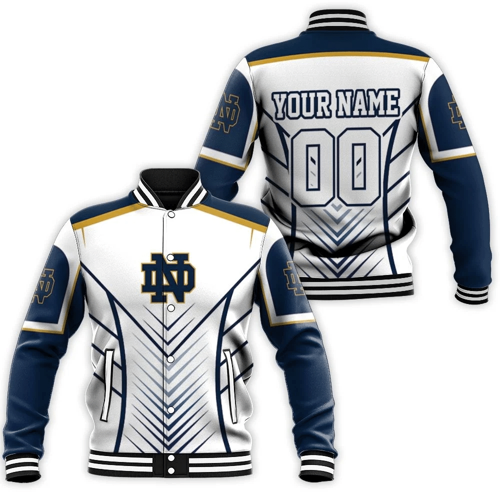 Notre Dame Fighting Irish Ncaa Fans 3d Personalized Baseball Jacket for Men Women