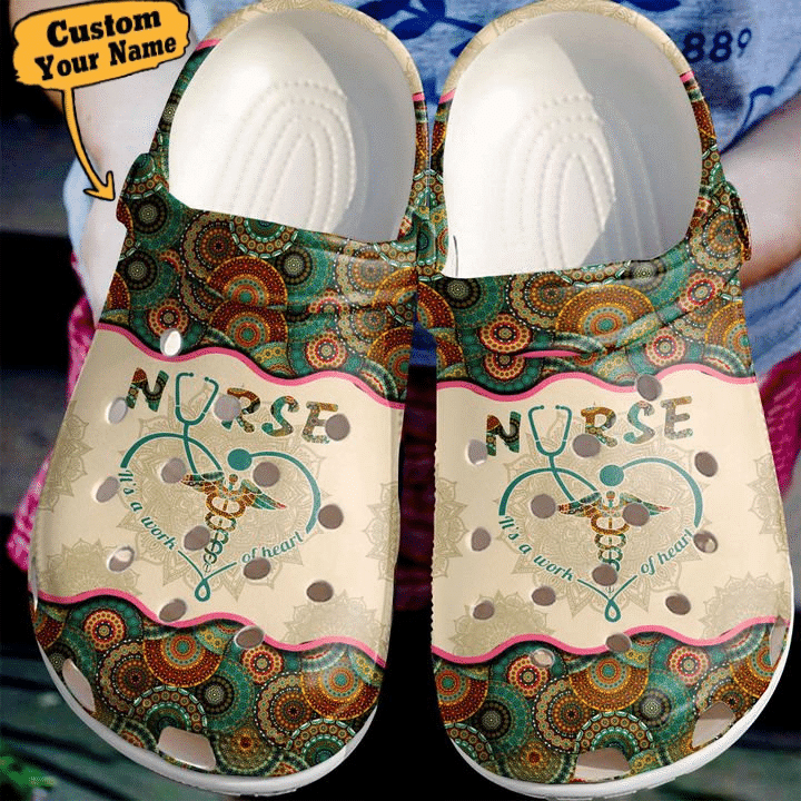 Nurse A Work Of Heart Love Doctor Crocs Clog Shoes Nurse Crocs