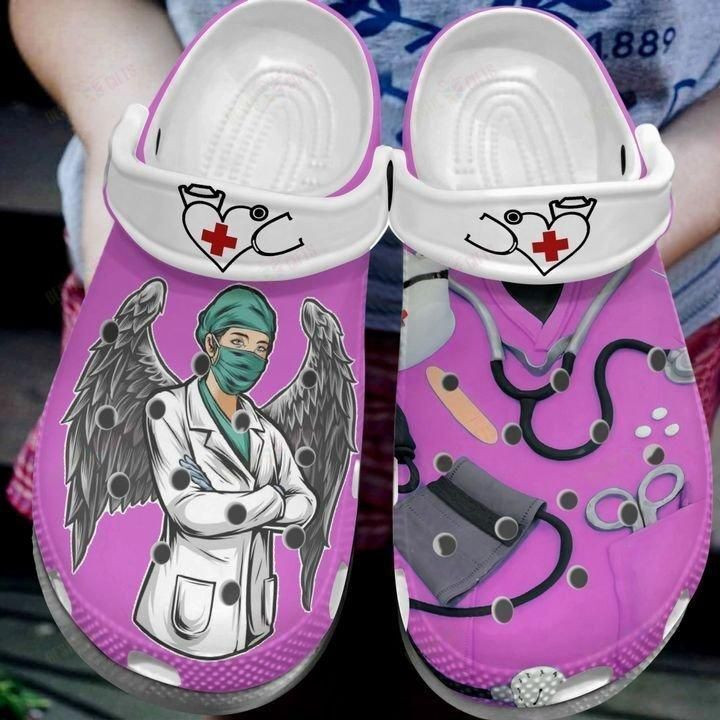 Nurse Angel Wings Crocs Classic Clogs Shoes