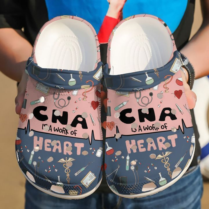 Nurse Cna A Work Of Heart Crocs Classic Clogs Shoes