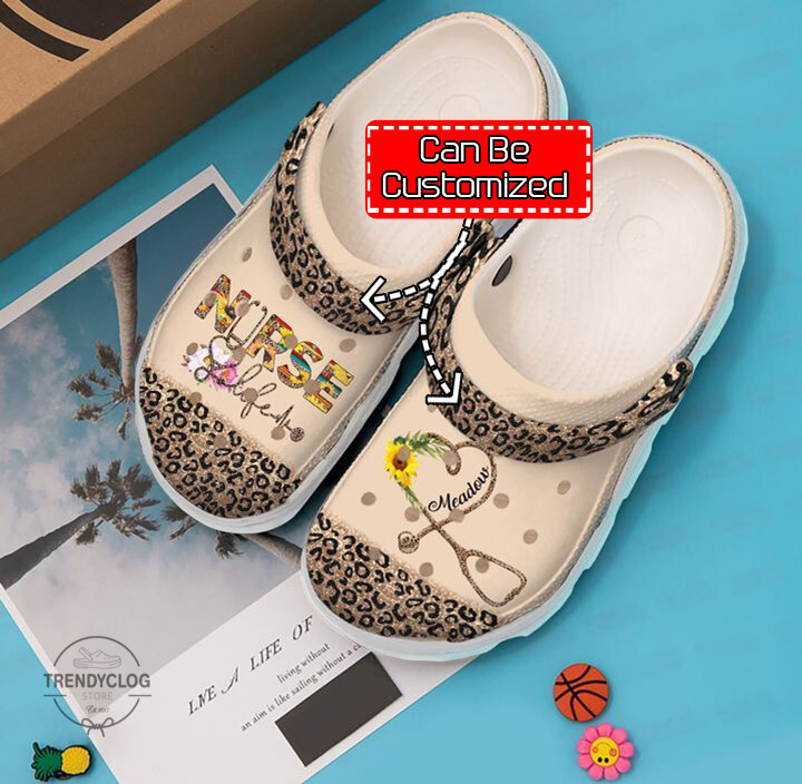 Nurse Crocs Nurse Personalized Life Leopard Crocs Clog Shoes