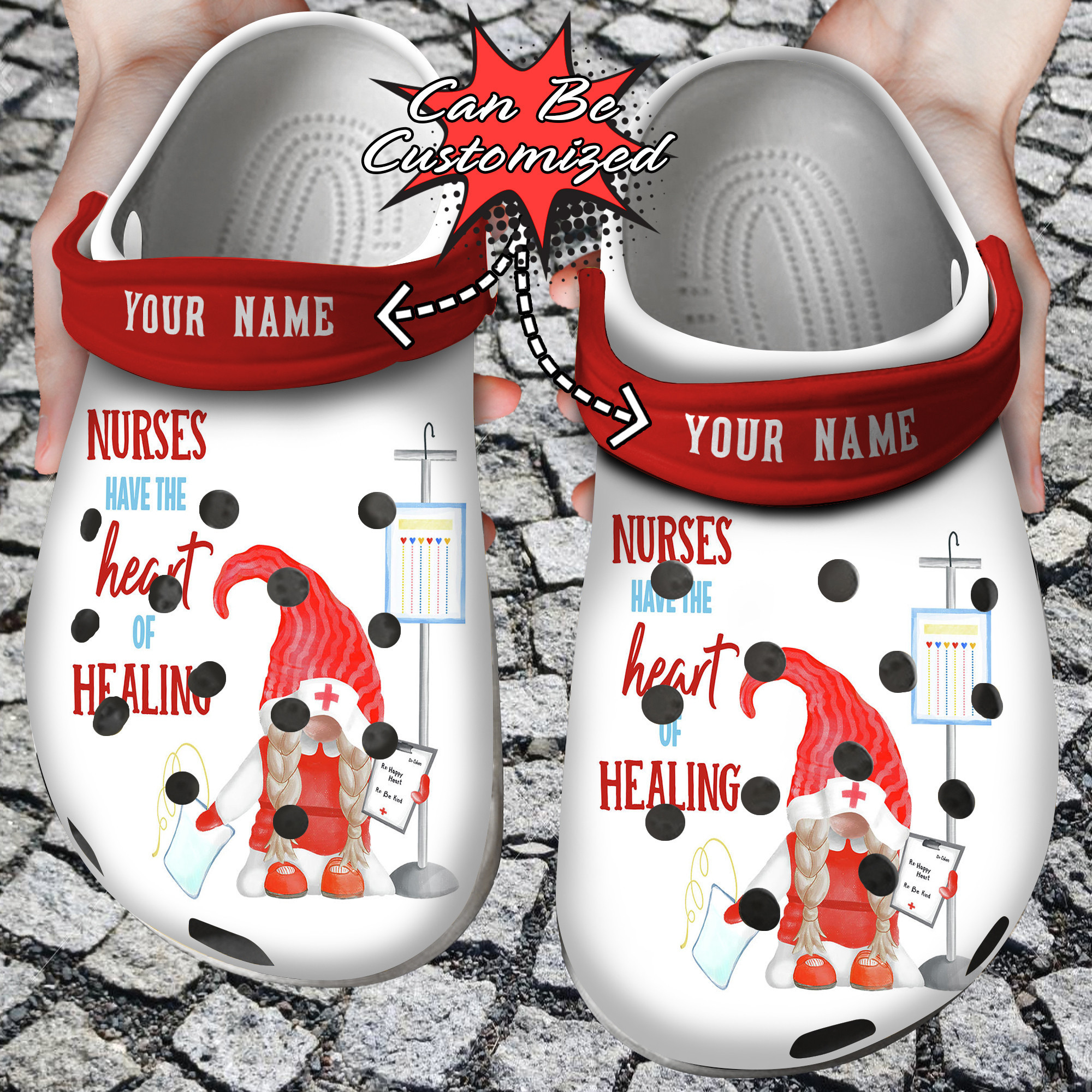 Nurse Crocs Personalized Nurse Gnome Healing Clog Shoes