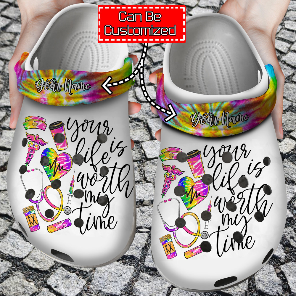 Nurse Crocs - Personalized Your Life Nurse Tie Dye Clog Shoes For Men And Women