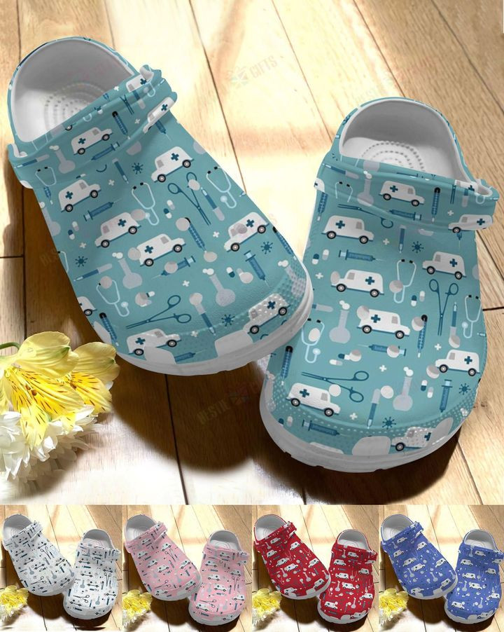 Nurse Dog Little Ambulance 5 Colors Crocs Classic Clogs Shoes