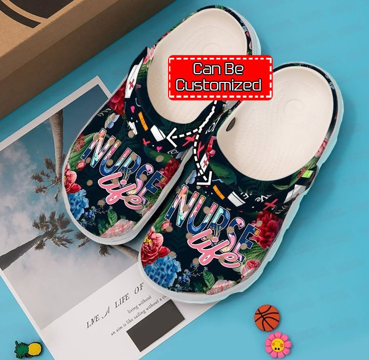 Nurse Floral Life Crocs Crocs Clog Shoes Nurse Crocs