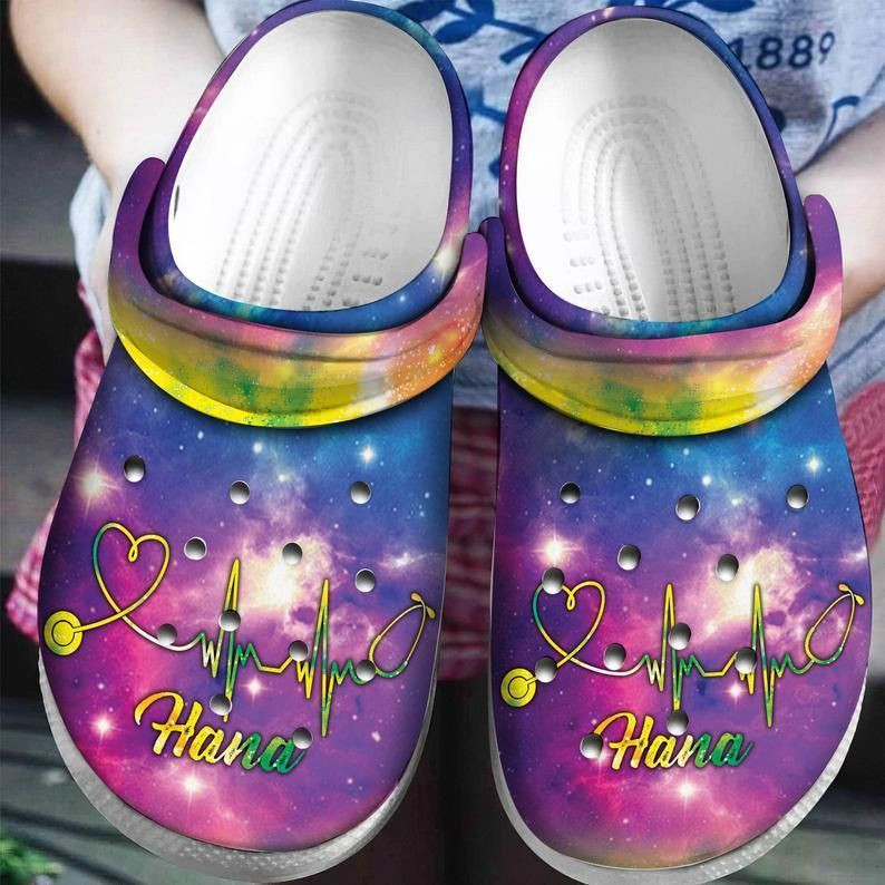 Nurse Heartbeat Custom Name Nurse Life Nurse Crocs Shoes Women Shoes Cute Shoes Rubber Crocs Clog Shoes Comfy Footwear