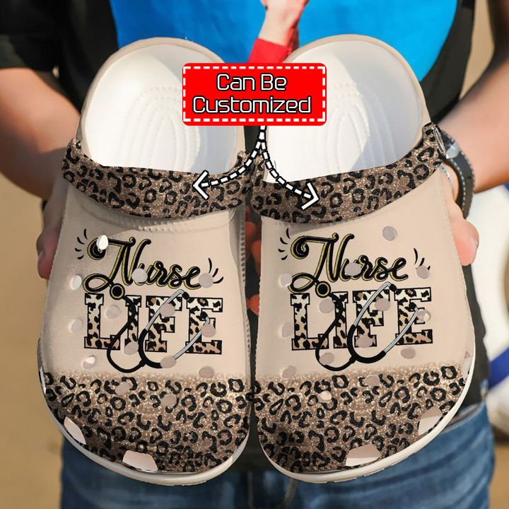 Nurse Nursing Life Cheetah Crocs Crocs Clog Shoes Nurse Crocs