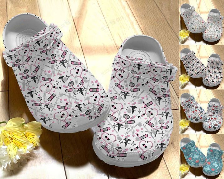 Nurse Pattern Crocs Classic Clogs Shoes