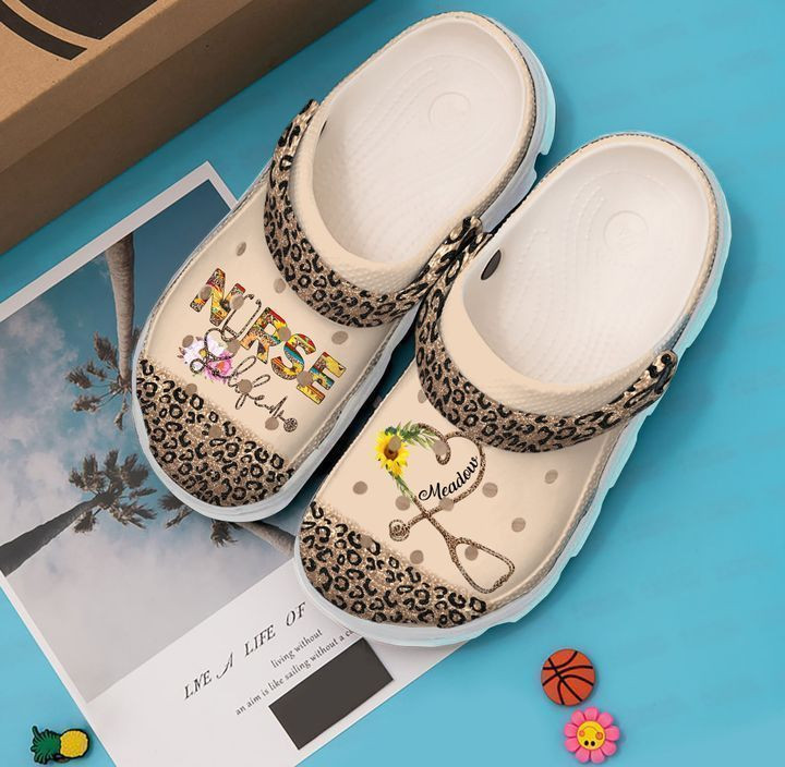 Nurse Personalized Life Leopard Crocs Classic Clogs Shoes