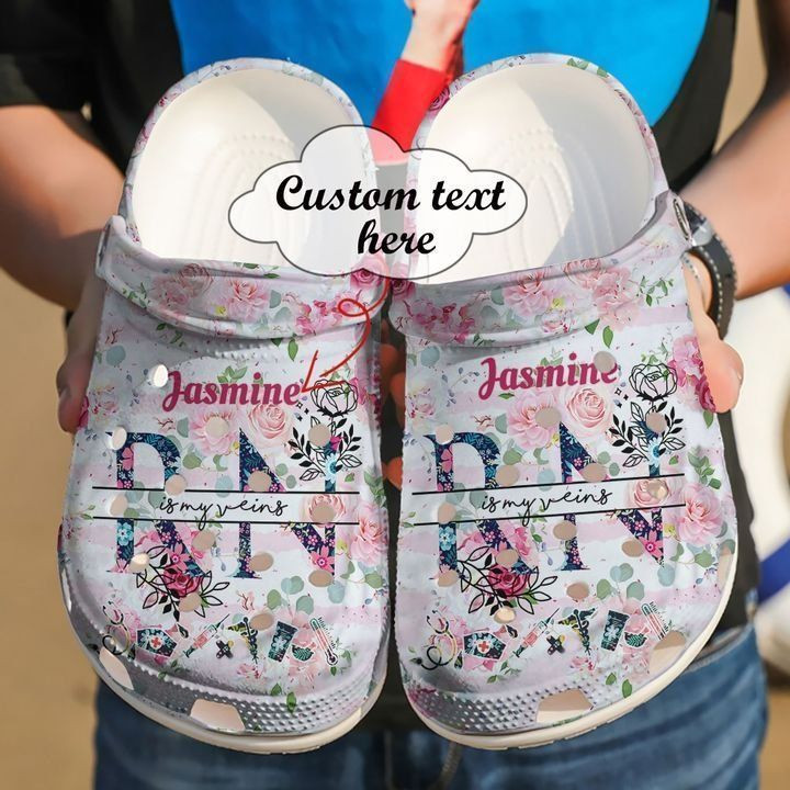 Nurse Personalized Rn In My Veins Crocs Classic Clogs Shoes