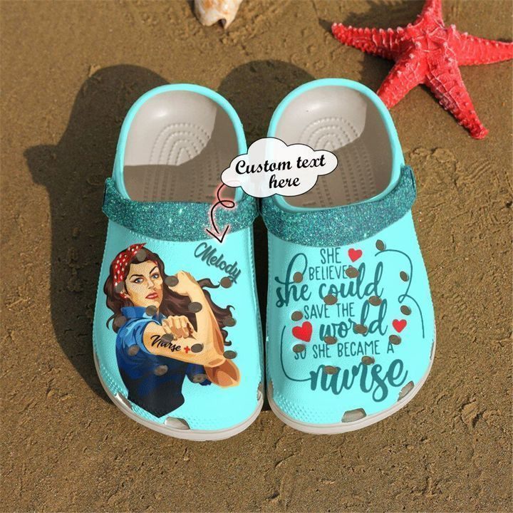 Nurse Personalized She Believed Could Crocs Classic Clogs Shoes