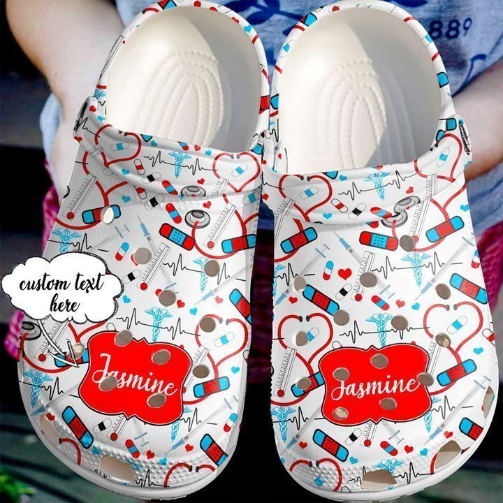 Nurse Personalized Stethoscope Crocs Classic Clogs Shoes