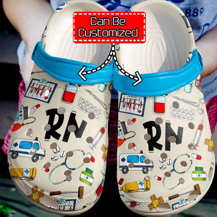 Nurse Rn Pattern Crocs Crocs Clog Shoes Nurse Crocs