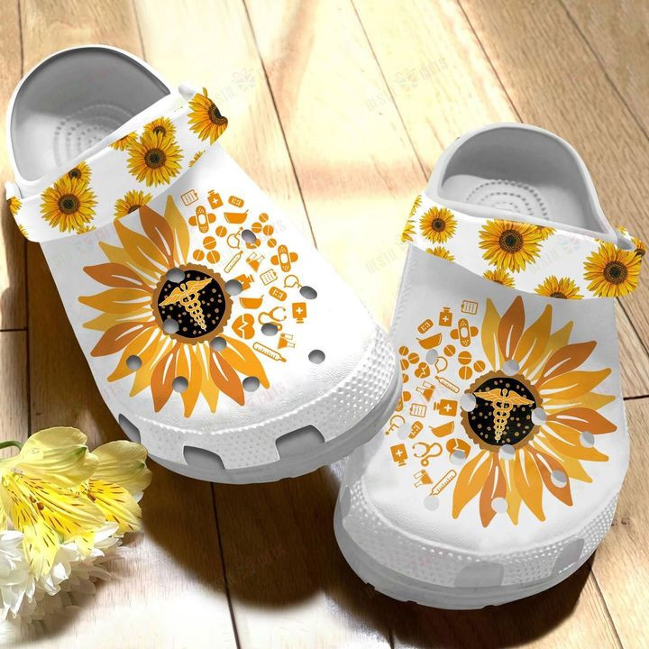 Nurse Sunflower Crocs Classic Clogs Shoes