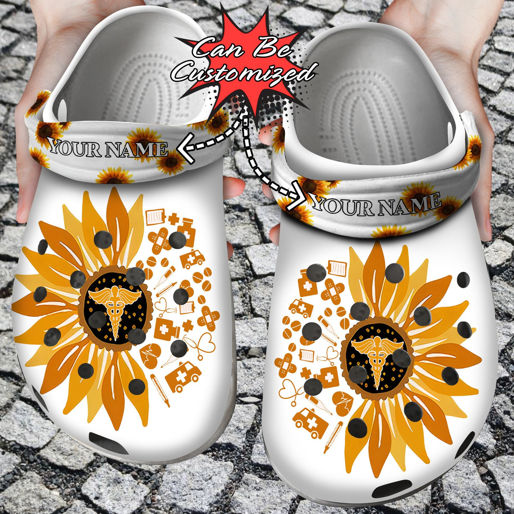 Nurse Sunflower Crocs Clog Shoes Nurse Crocs