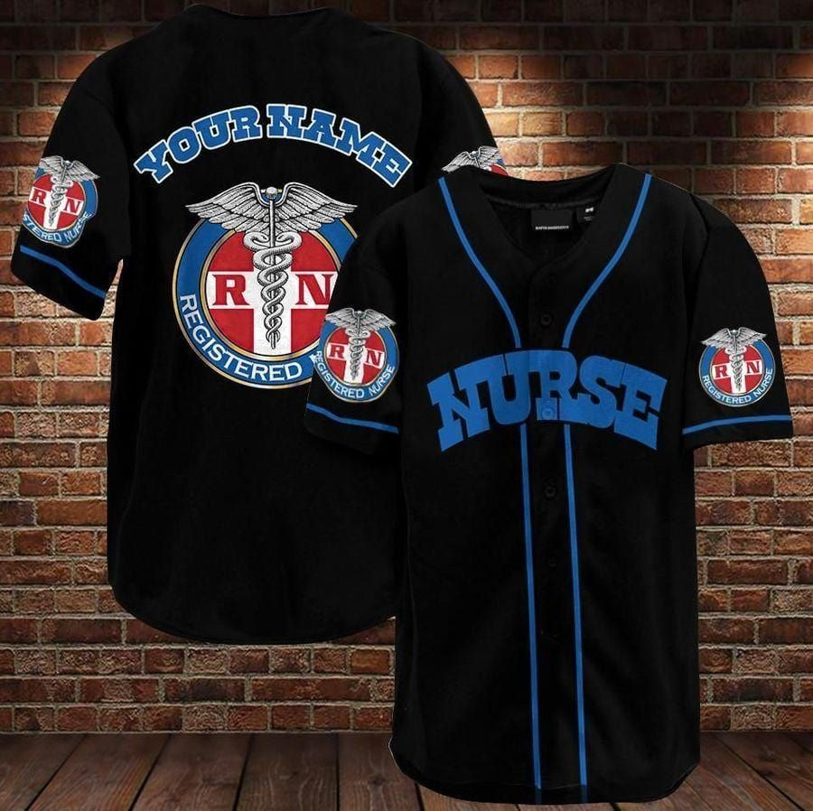 Nurse Symbol Custom Name Baseball Jersey H