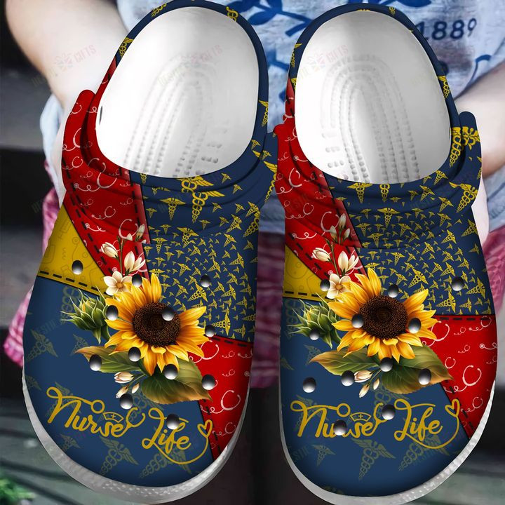 Nurse White Sole Nurse Life Sunflower Crocs Classic Clogs Shoes