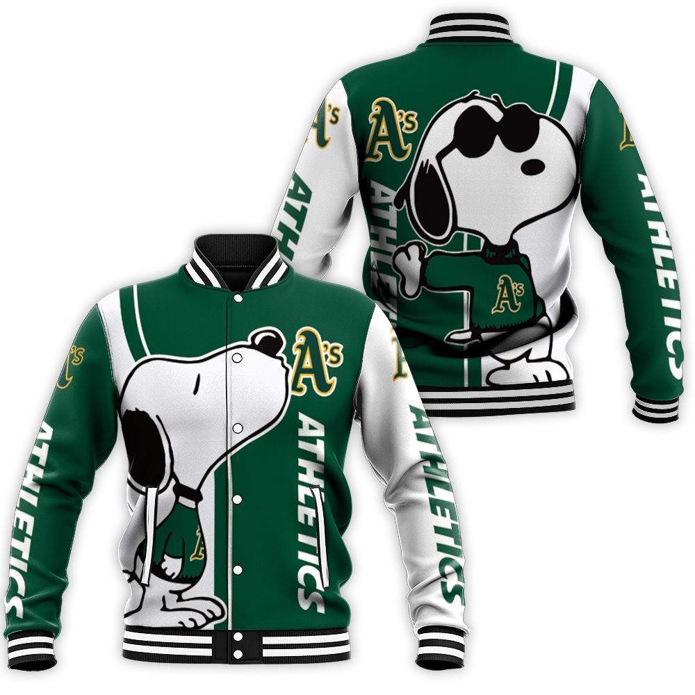 Oakland Athletics Snoopy Lover 3d Printed Baseball Jacket for Men Women