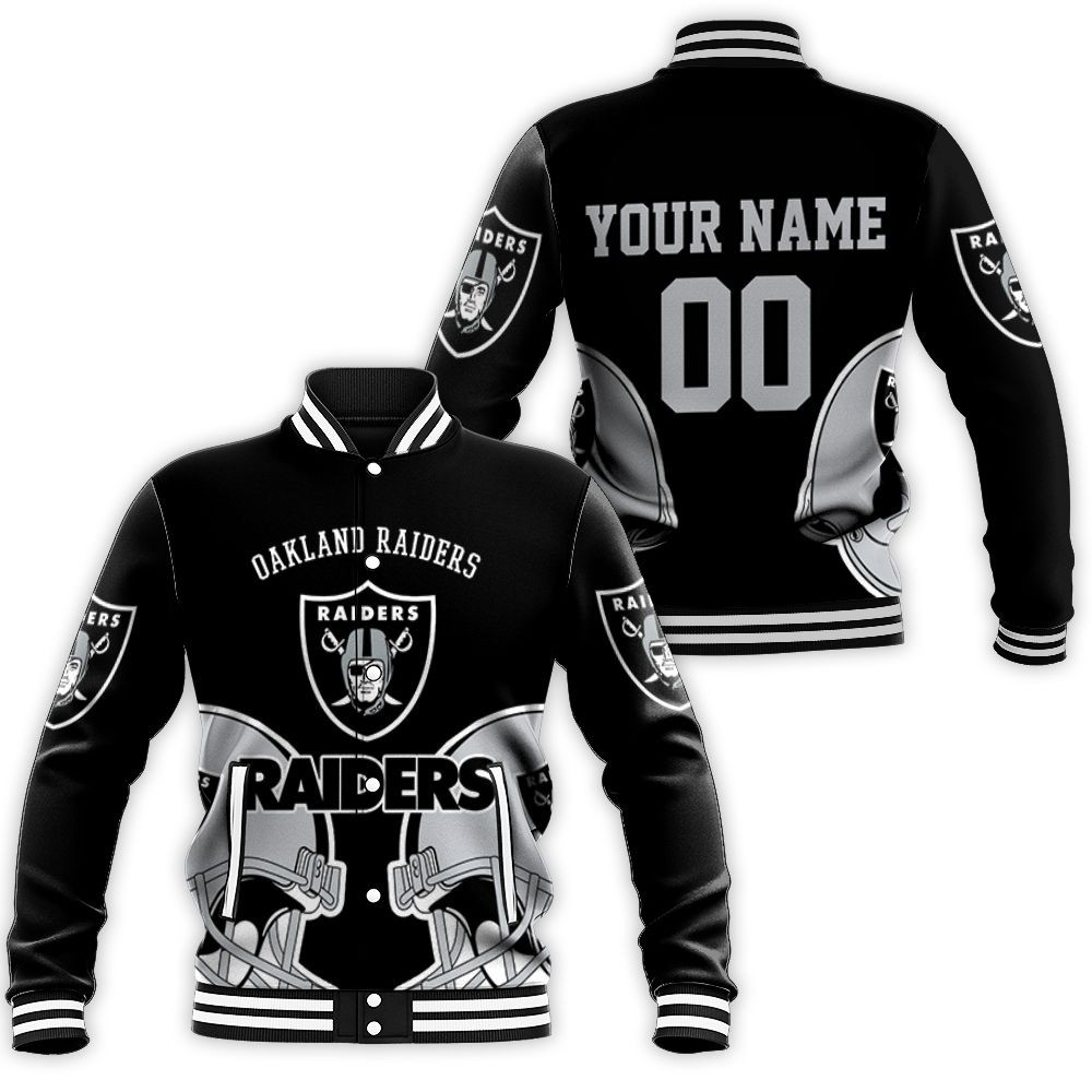 Oakland Raiders Fans 3d Personalized Baseball Jacket for Men Women