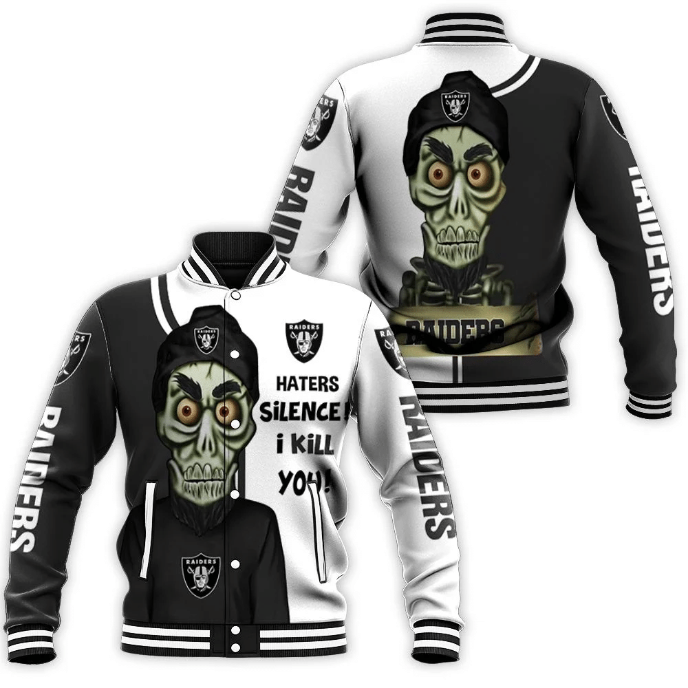 Oakland Raiders Haters I Kill You 3d Baseball Jacket for Men Women