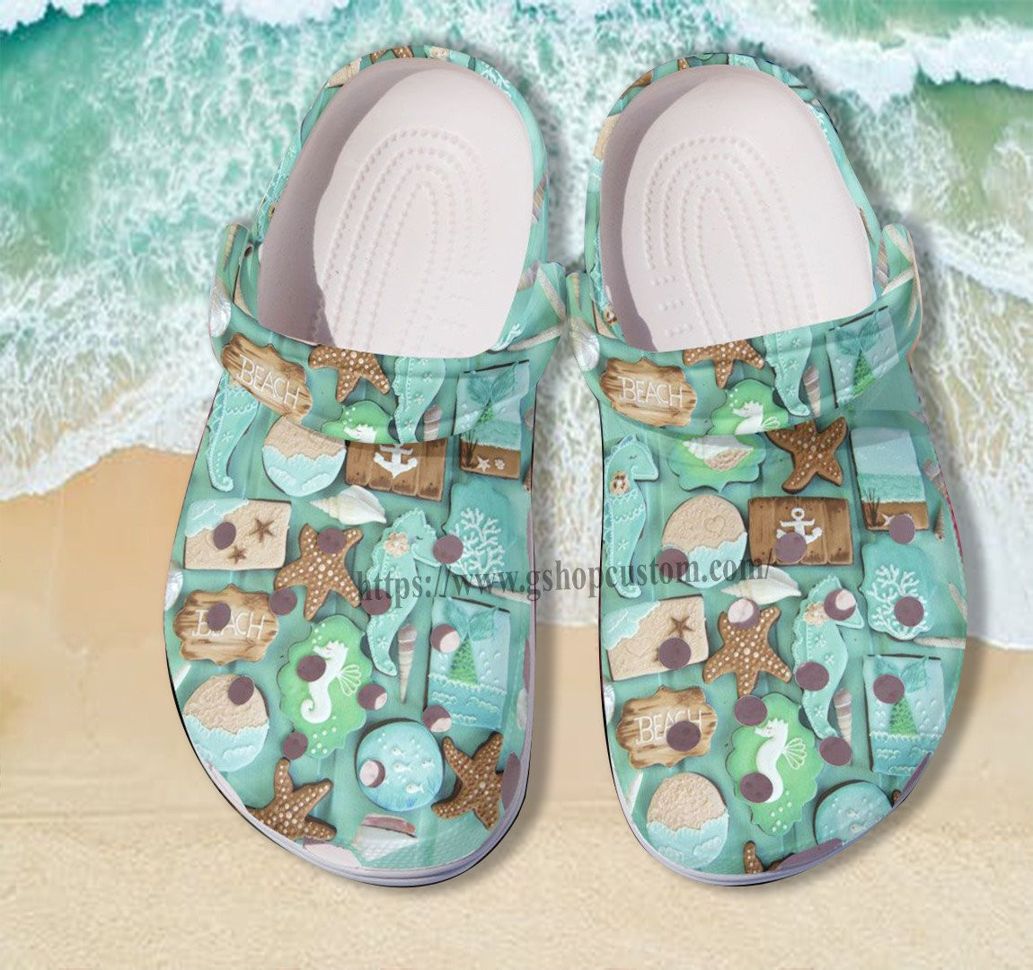 Ocean Star Beach Crocs Shoes Gift Girl Daughter- Summer Beach Lover Shoes Croc Clogs Daughter Gift