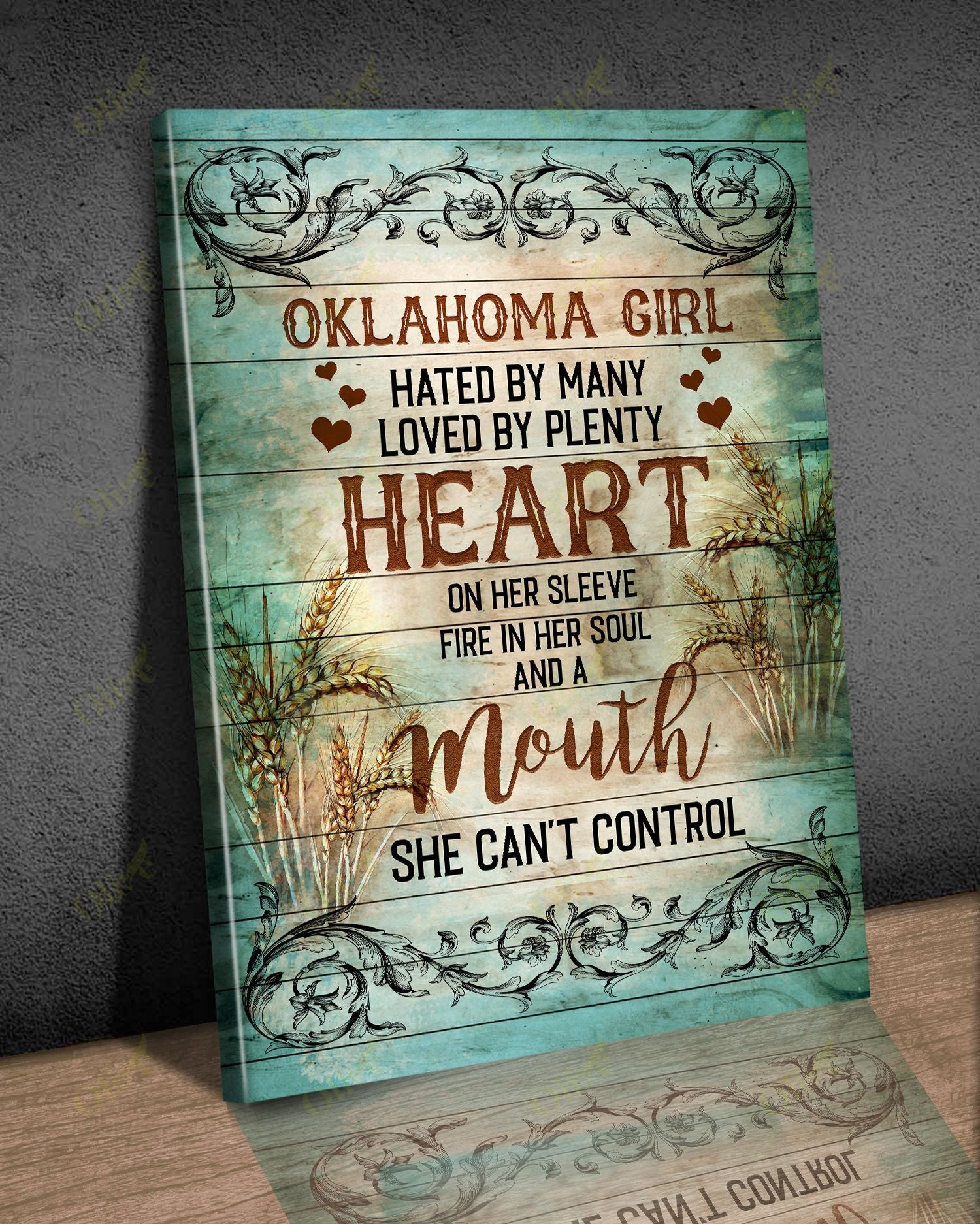 Oklahoma Girl - Loved By Plenty Poster And Canvas Art Wall Decor