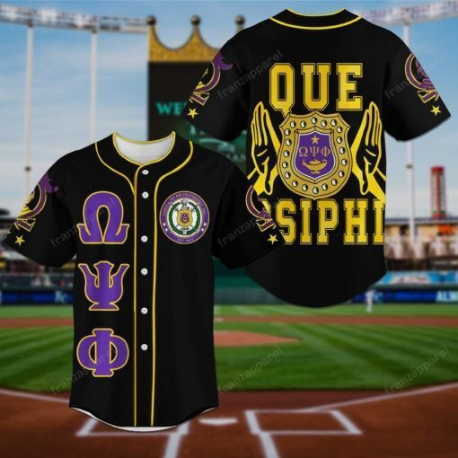 Omega Psi Phi Letters Personalized 3d Baseball Jersey Shirt J0 37