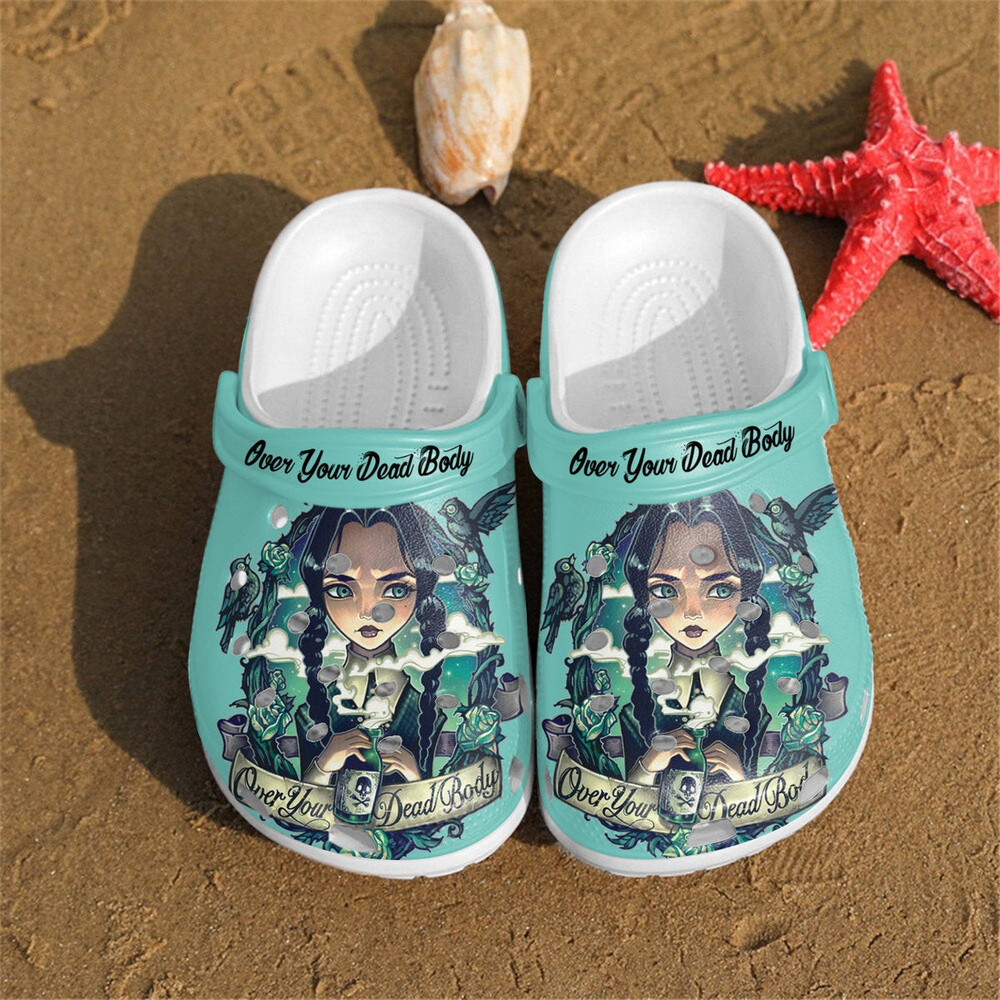 Over Your Dead Body A Women Animals Skulls Bird Green Gift For Lover Rubber Crocs Clog Shoes Comfy Footwear