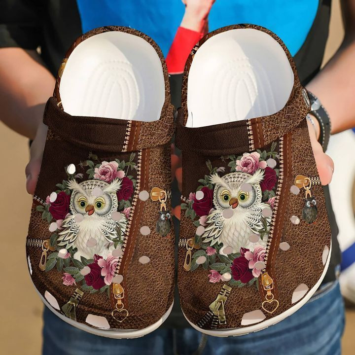 Owl And Flower Crocs Clog Shoes