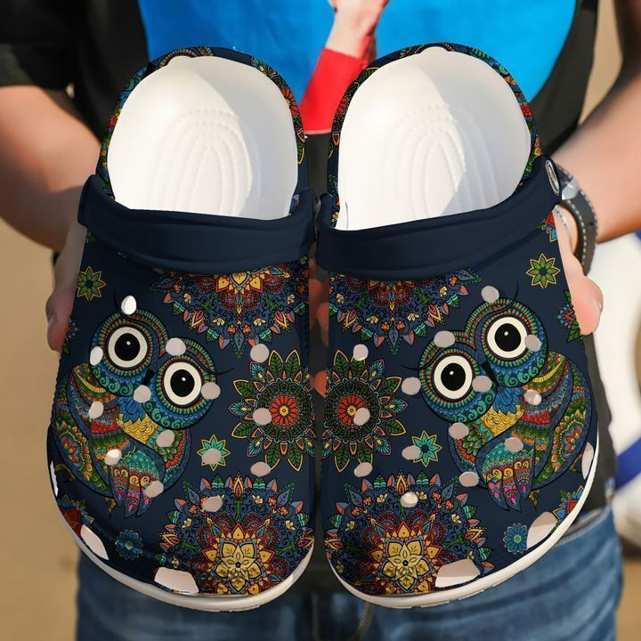 Owl Hippie Crocs Classic Clogs Shoes
