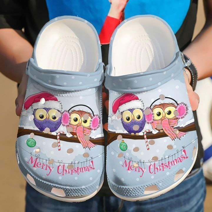 Owl Merry Christmas Crocs Classic Clogs Shoes