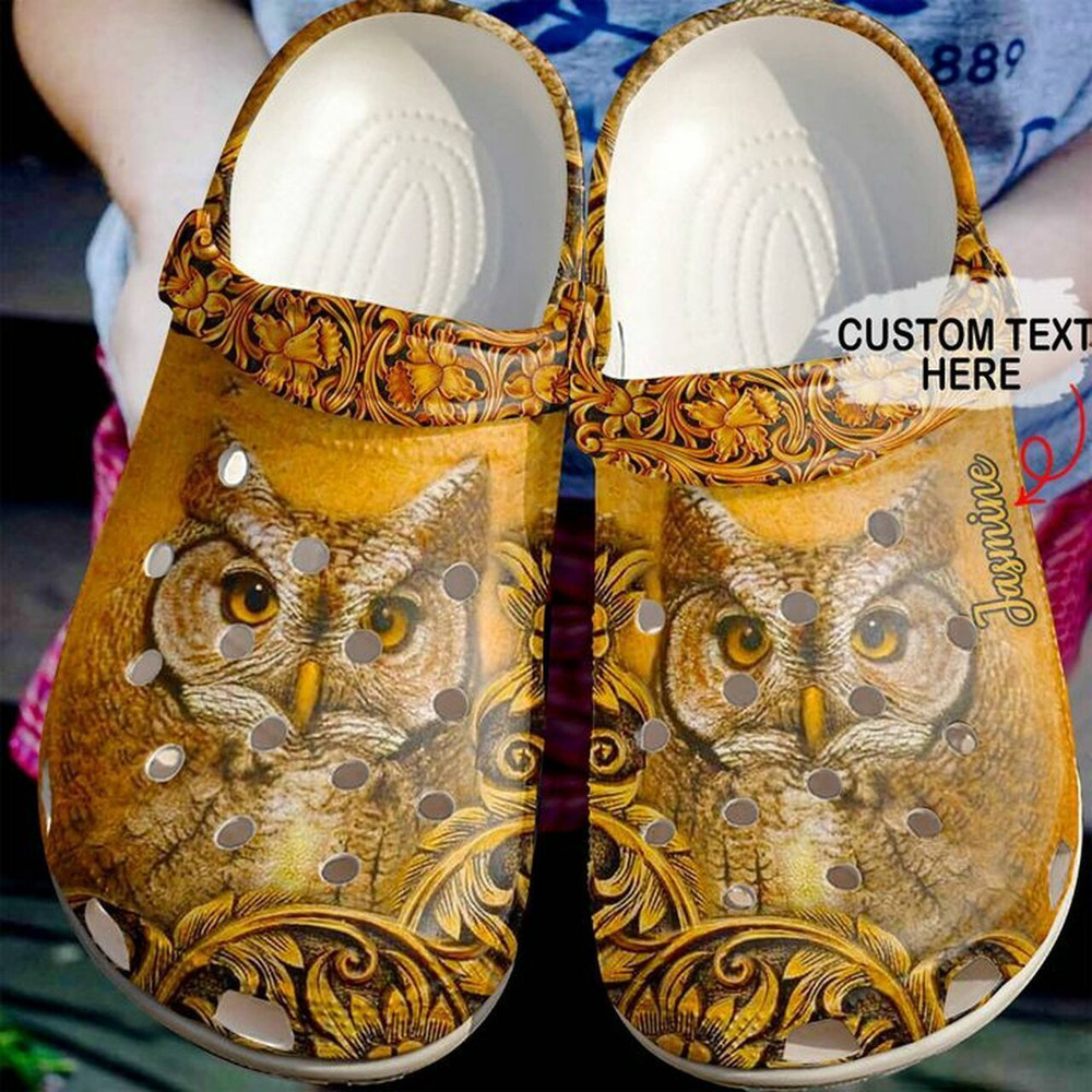 Owl Personalized Carved 102 Gift For Lover Rubber Crocs Clog Shoes Comfy Footwear