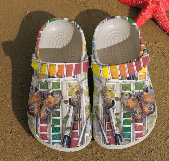 Painting Color Palette Crocs Classic Clogs Shoes
