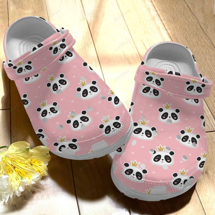 Panda White Sole Panda Pink Crocs Classic Clogs Shoes