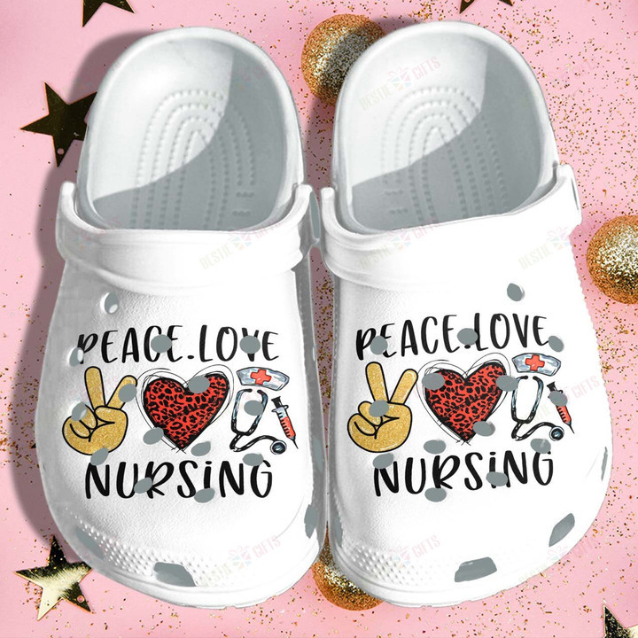 Peace Love Nursing Crocs Classic Clogs Shoes