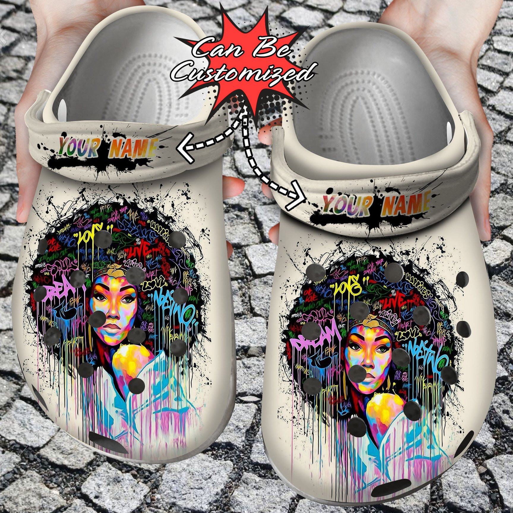 Personalized African American Woman Powerful Women Crocs Clog Shoes Custom Crocs